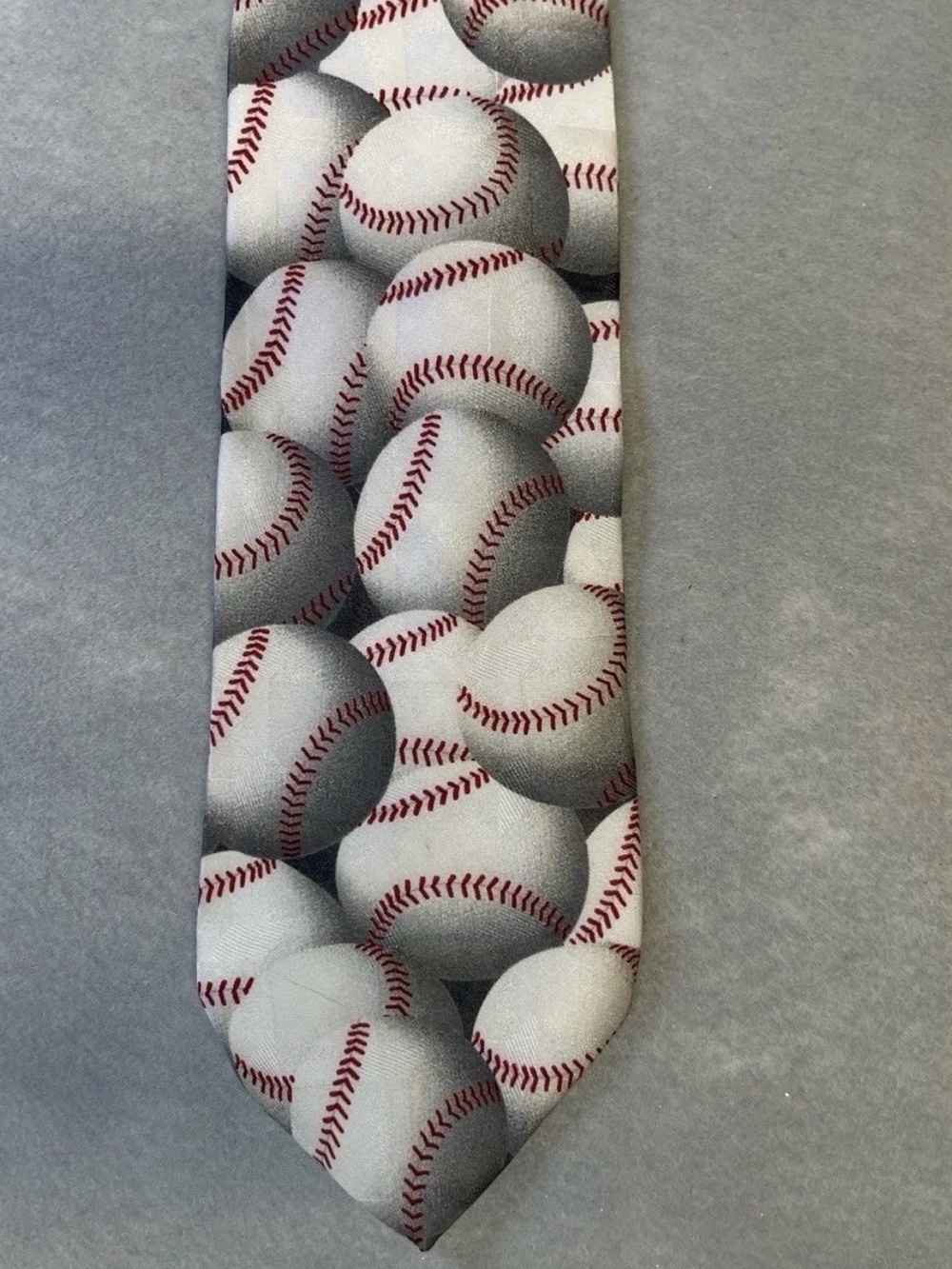 Vintage 1995 Ralph Marlin Baseball Novelty Sports Tie “Just Balls” Silk Game Day